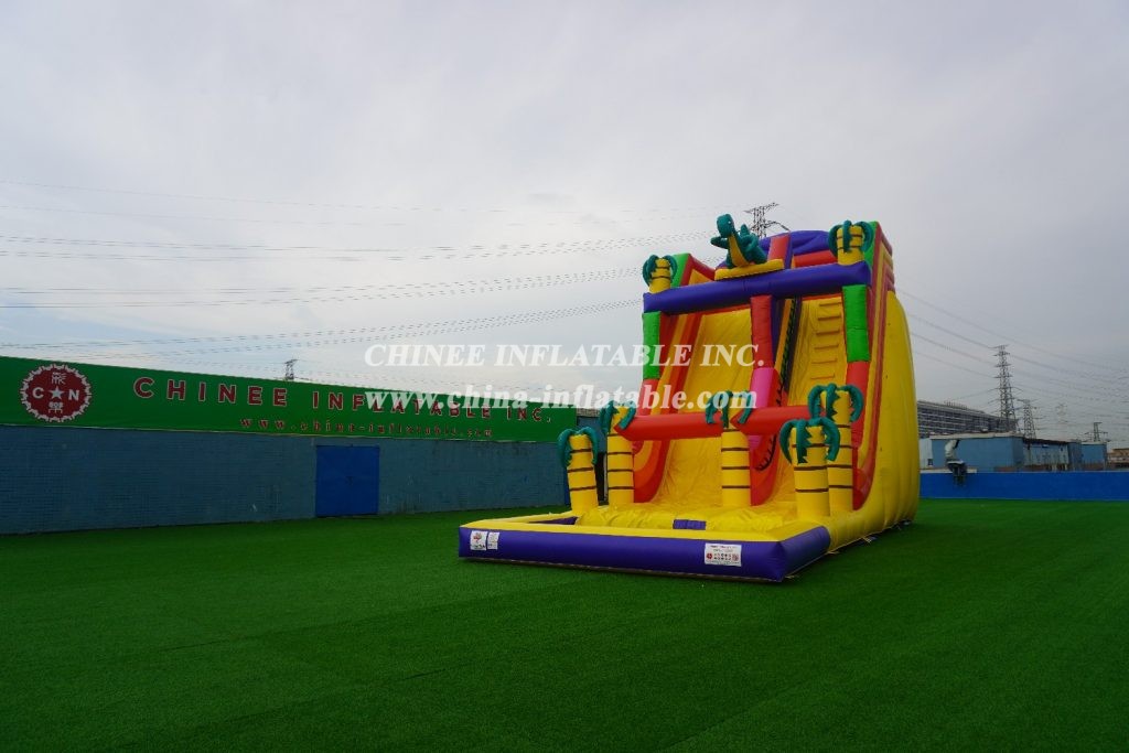 T8-1413 Inflatable Dinosaur Slide With Pool