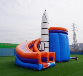 T8-133 Rakete Raumfahrt Thema Kinder Business Party mit Rutsche Spaß aufblasbare Etiketten Kombination