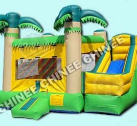 T5-134 jungle inflatable bounce house combo with slide