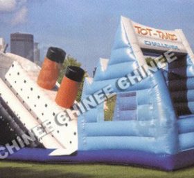 T8-137 Spiele Titanic aufblasbare trockene Rutsche Trampolin Kombination Spiel