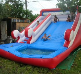 T8-581 Riesige aufblasbare Rutsche im Freien mit Pool für Kinder und Erwachsene