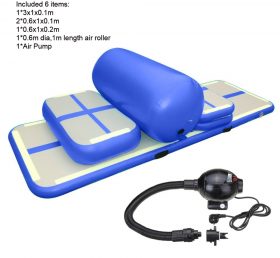 AT1-077 6-teiliges Set (4 Matten + 1 Roller + 1 Pumpe) Luftkissen-Trainingsset für aufblasbare Heimfitnessgeräte/Heimluftkissen