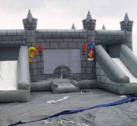 IC1-001 Aufblasbares Grau Castle Trampolin für Erwachsene und Kinder