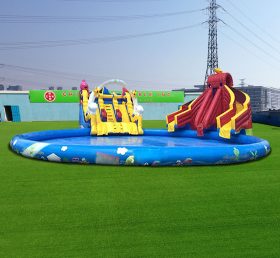 Pool2-721 Kiddies Game Inflatable Water Slide Pool