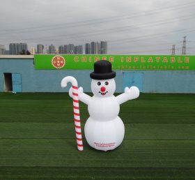 C1-154 Weihnachten aufblasbarer Schneemann mit Süßigkeiten Spazierstock