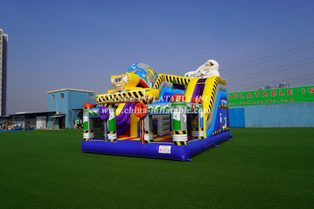 T8-3804B Doctor Of Science Bouncy Castle Inflatable Slide Combo For Kids Fun