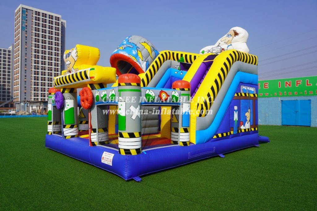 T8-3804B Doctor Of Science Bouncy Castle Inflatable Slide Combo For Kids Fun
