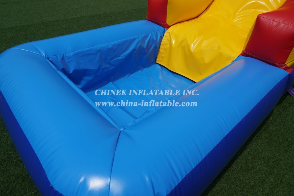T2-3343B Bounce House Combo With Slide Wet Slide With Pool