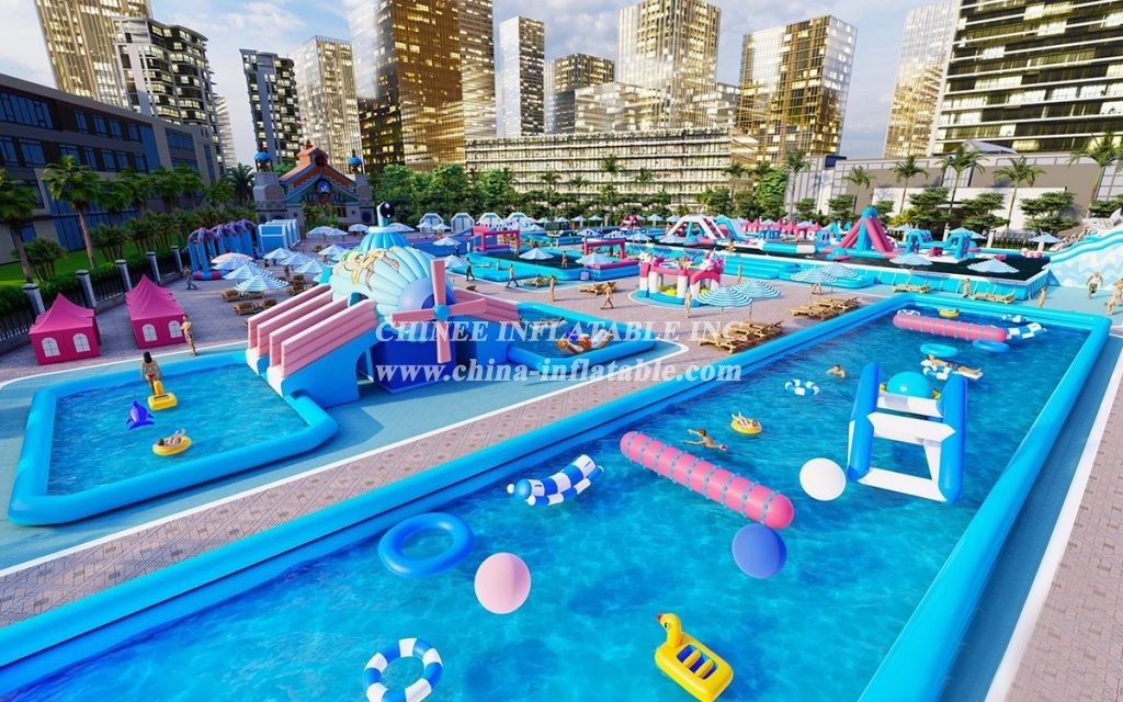 IS11-4007 Commerical Water Theme Park Inflatable Zone