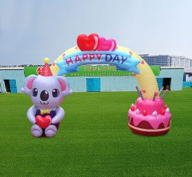 Arch2-458 Aufblasbare Happy Birthday-Kuchenbögen für Kinder, Aktivitäten, Partyzubehör, Dekoration