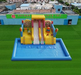 Pool2-827 Aufblasbarer Karnevals-Wasserpark mit Pool