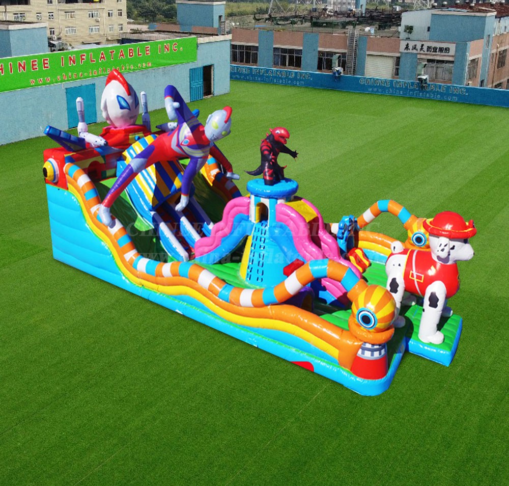 T6-1162 128 flat Ultraman large inflatable slide bouncy castle