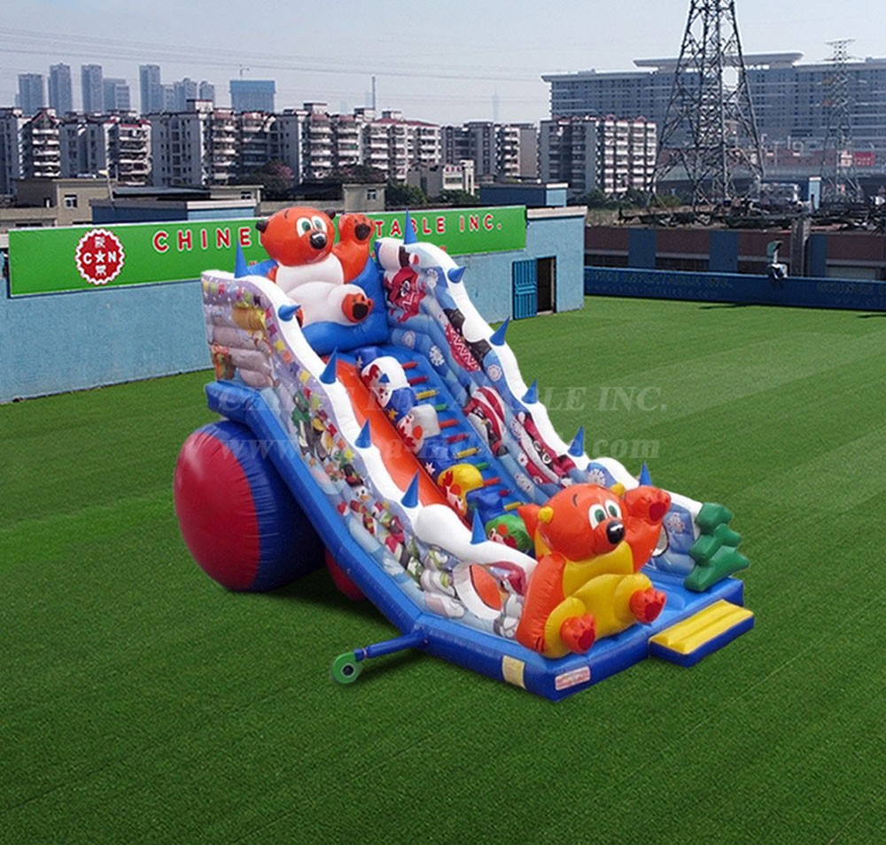 T8-4517 Christmas Bear Inflatable Dry Slide